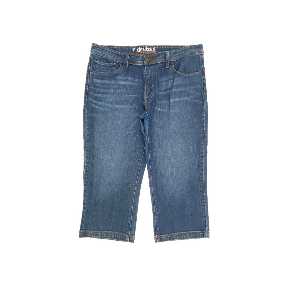 Denizen From Levi's Capri Back Flap Pockets Women's size 14 Dark Blue Denim jean